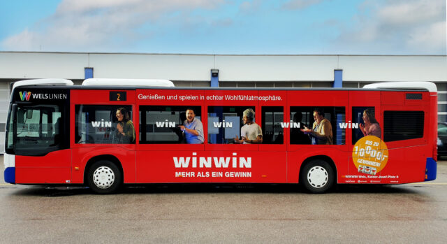 WINWIN Brand Re Launch Busbeklebung Seite
